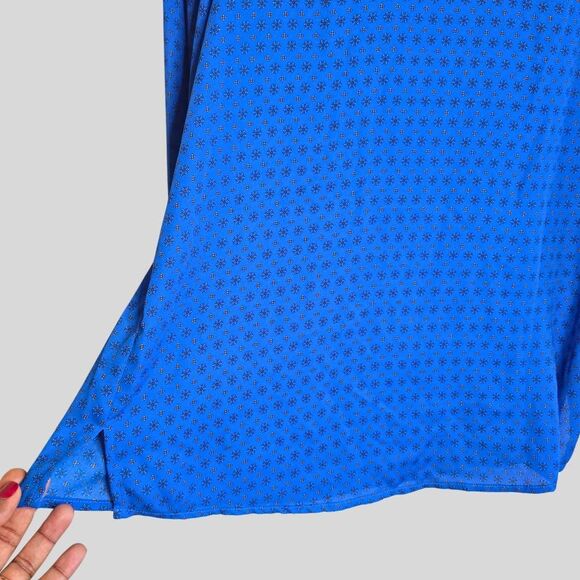 Maison d’Amélie Paris Floral Ruffle Blouse Women's Size Small Blue Long Sleeve - Picture 13 of 16